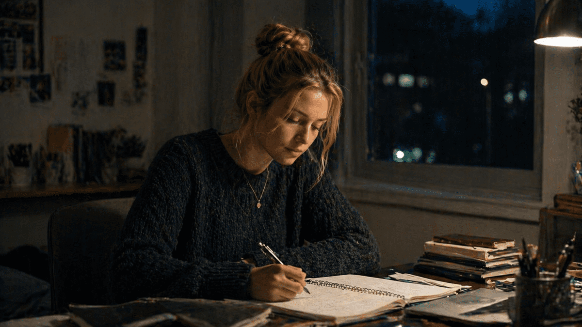 Student late at night studying, contemplating changing your major but continuing anyway