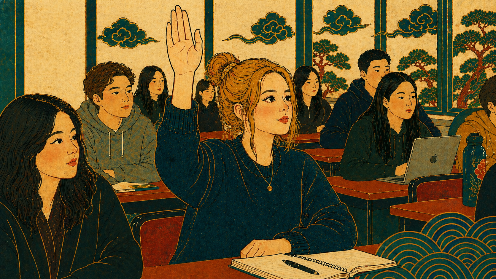 Student raising hand in classroom, considering changing your major but feeling the weight of commitment