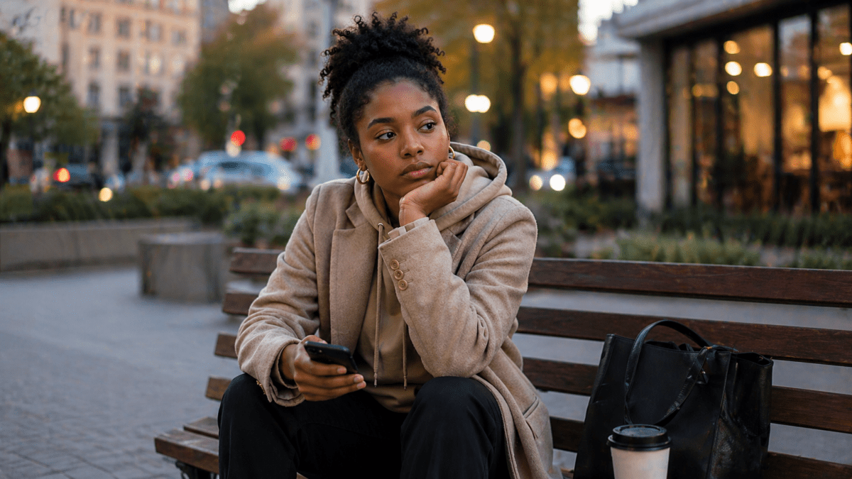A woman in contemplation representing strength and timing—showing how the same person and effort produce different results depending on who you are and where you are in your life cycle.