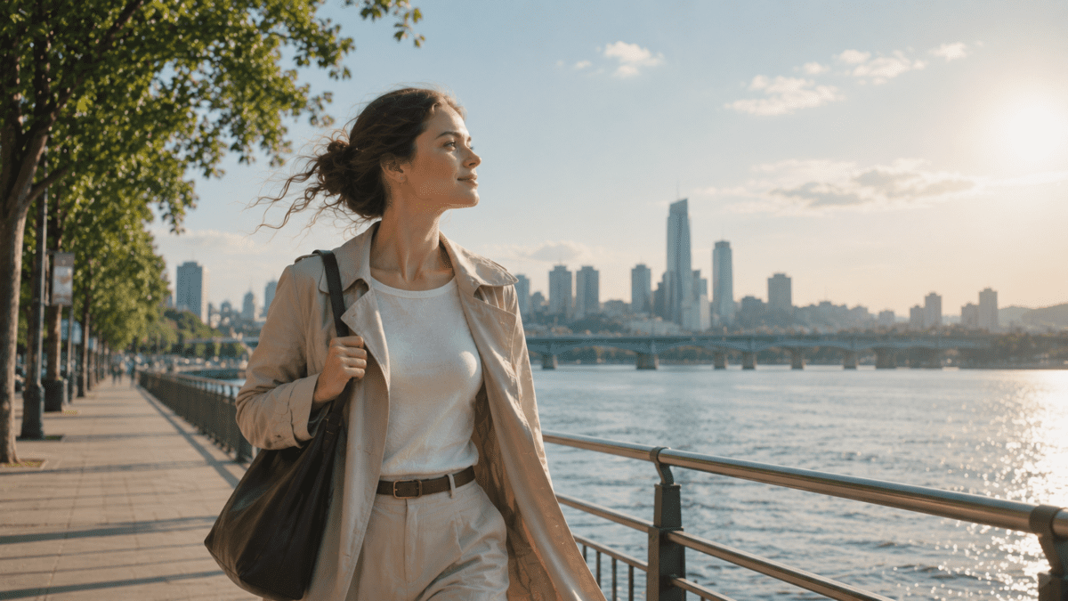 Walking forward, skyline ahead. Sudden change doesn't come from nowhere — by the time it's visible, the internal work was already done.